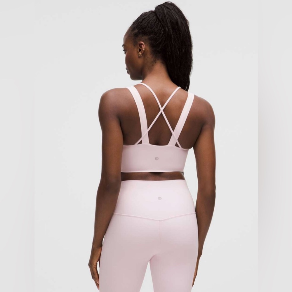 LULULEMON - Like a Cloud Longline Bra D/DD *Ribbed in Blissful Pink.  Size 10 - Picture 2 of 7